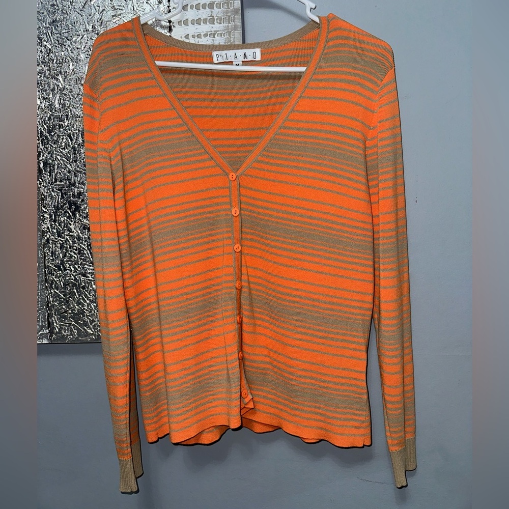 Striped button up cardigan